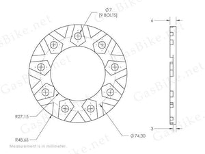 CNC 9-Hole Pineapple Bushing Kit 80CC Gas Motorized Bicycle