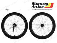 Double Wall 12 Gauge Aluminum Wheels Set With Sturmey Archer X-FD (Black) 80CC G