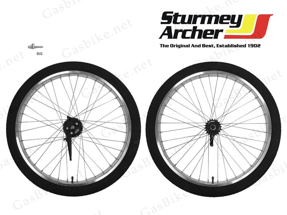 Double Wall 12 Gauge Aluminum Wheels Set With Sturmey Archer X-FD (Polished Alum